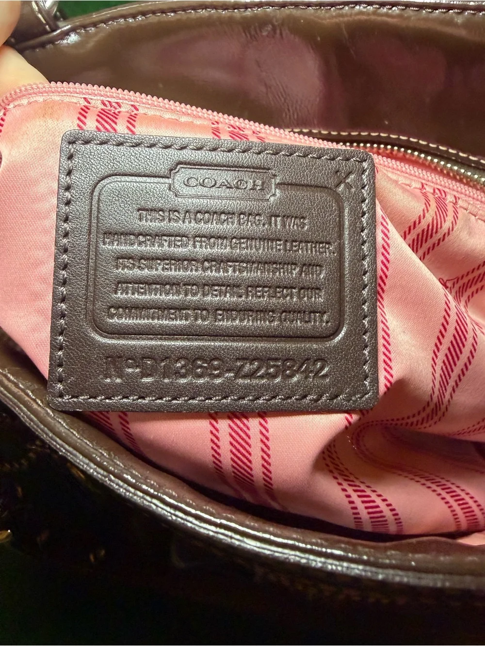 Coach Brown Leather Patent Shoulder Bag
